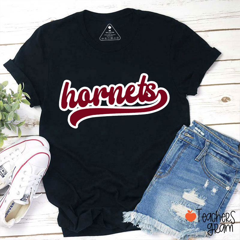 Personalized Mascot School Spirit Contrasting Colors Teacher T-Shirt