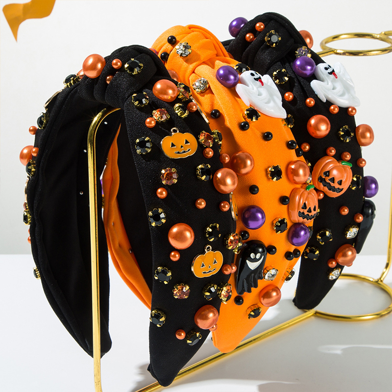 Pearl Ghost Pumpkin Halloween Headband