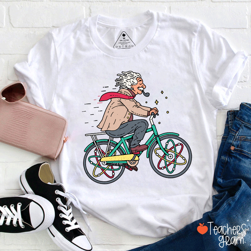 Einstein Bicycle Atomic Physics Teacher T-Shirt