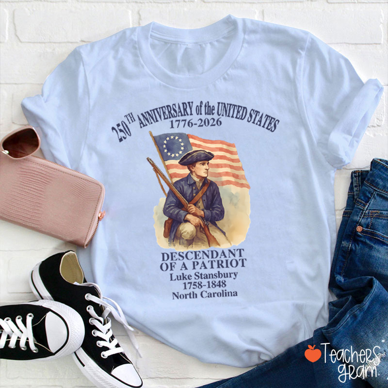 Personalized 250th Anniversary Of The United States Teacher T-Shirt
