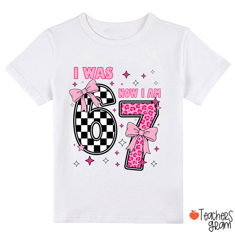 I Was Six Now I'm Seven Checkered Class T-Shirt