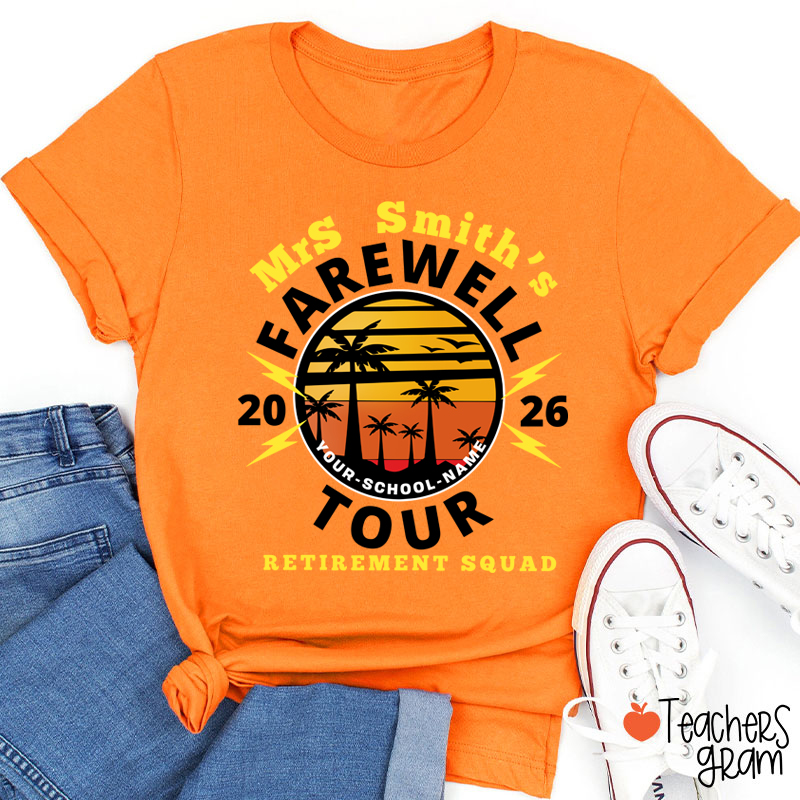 Personalized Teacher's Farewell Tour Retirement Squad Teacher T-Shirt