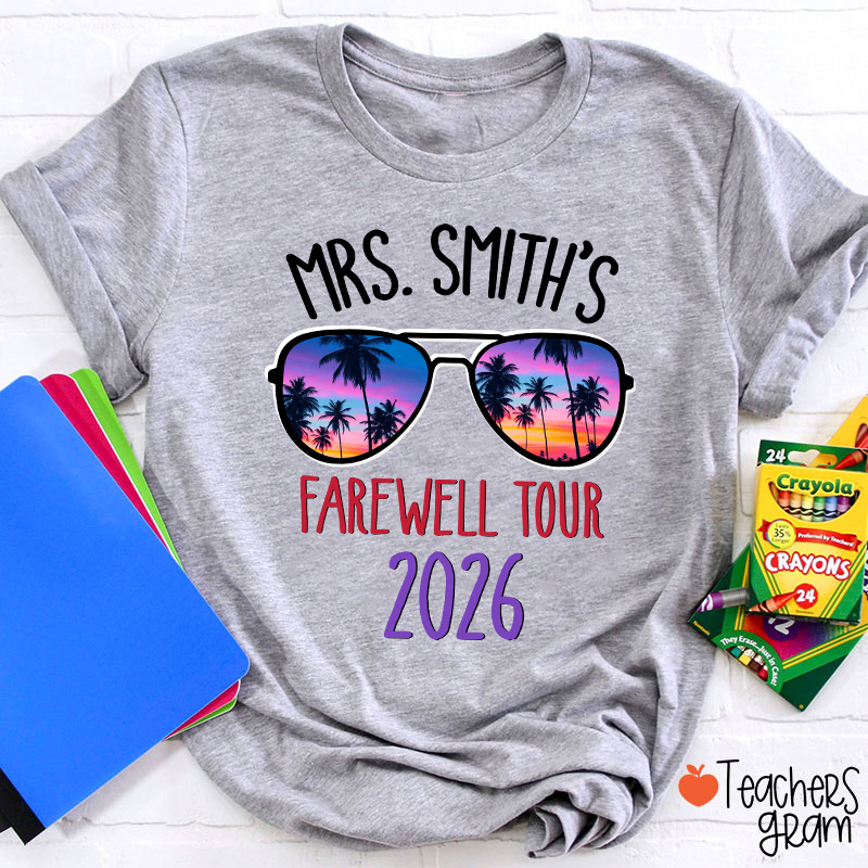 Personalized Name And Year Farewell Tour Retirement Teacher T-Shirt