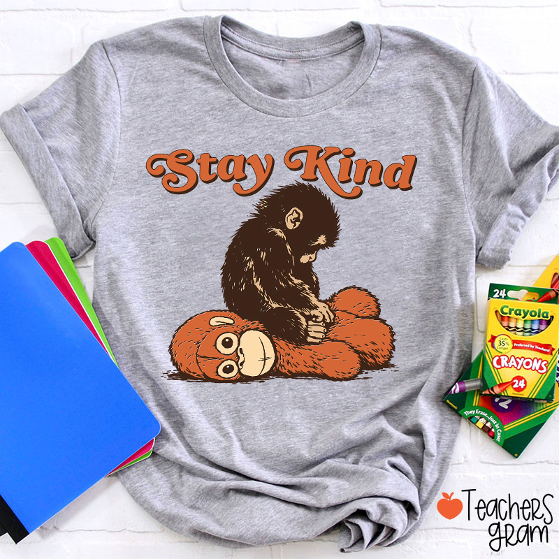 Punch Monkey Stay Kind Teacher T-Shirt