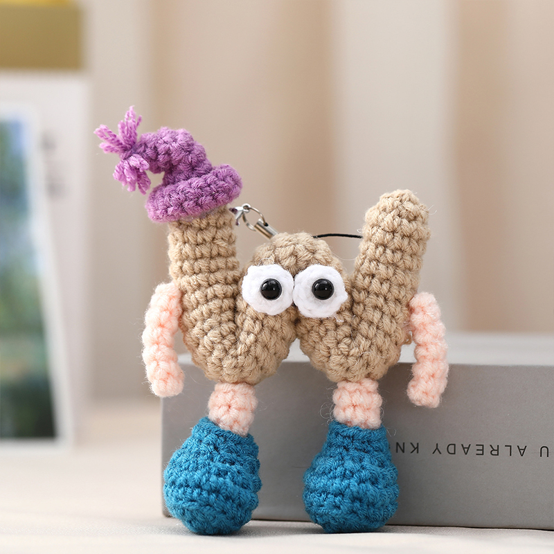 Fun Crocheted Alphabet English Letter Keychain