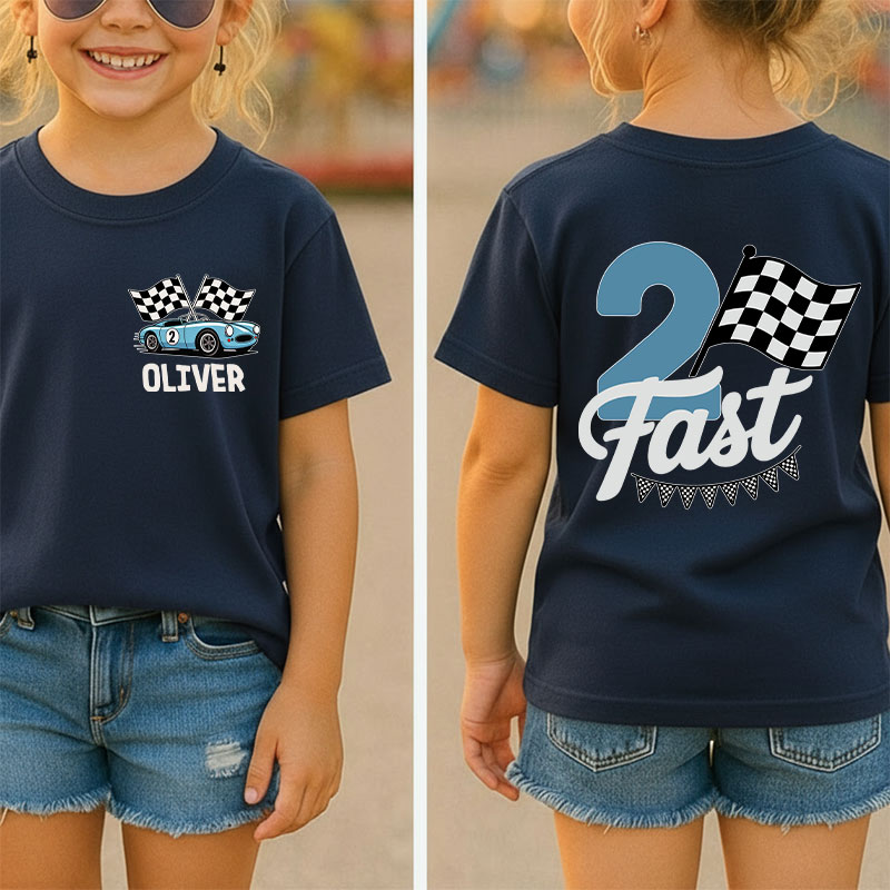 Personalized Two Fast Birthday Class Two Sided T-Shirt