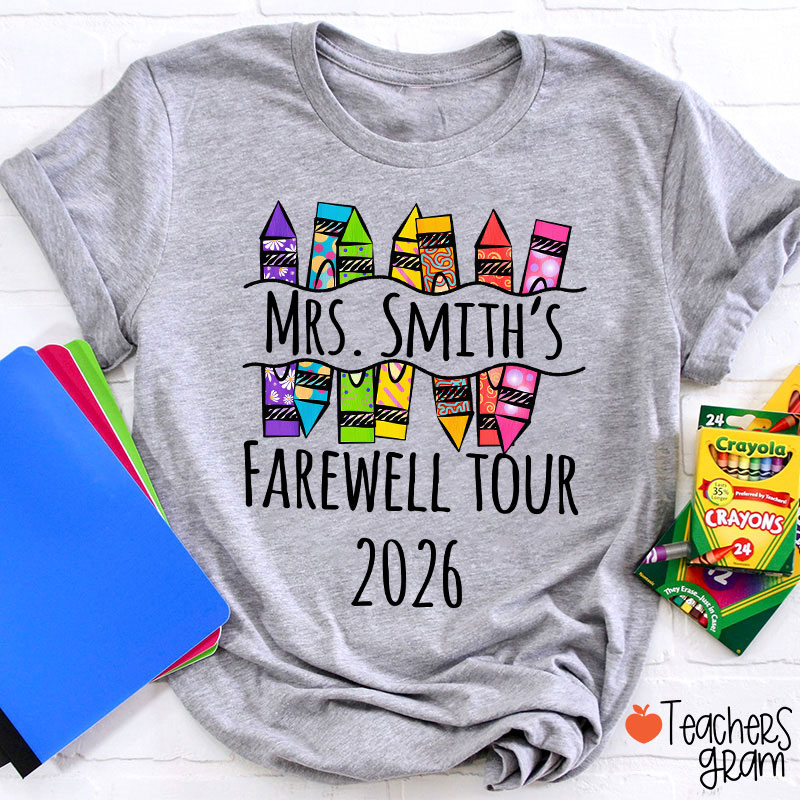 Personalized Farewell Tour Officially Retirement Teacher T-Shirt
