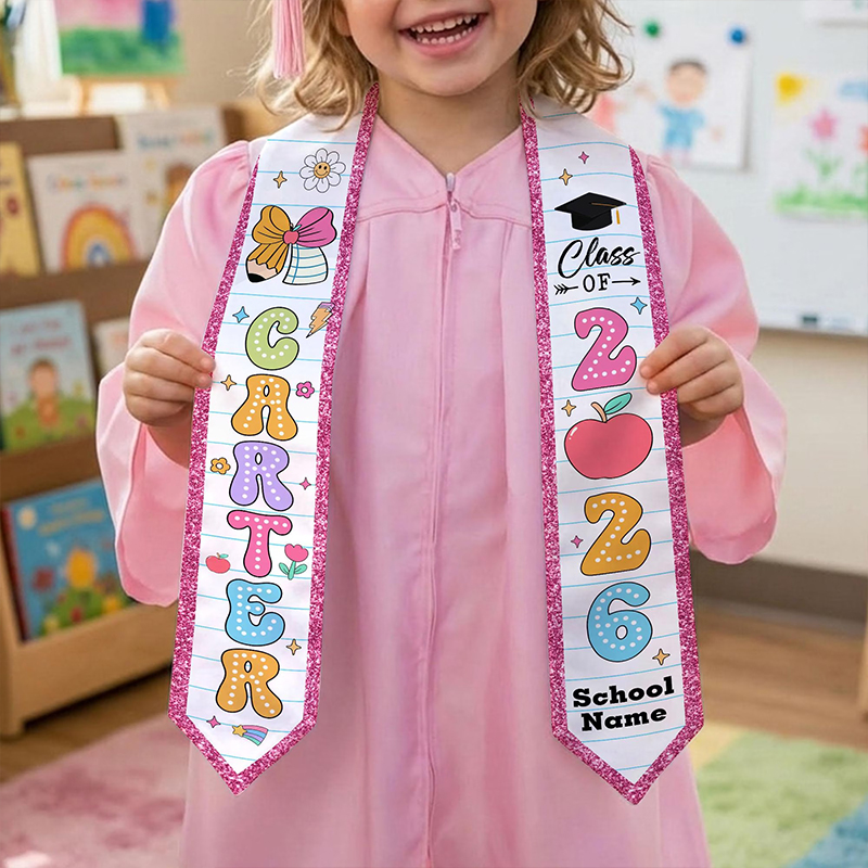 Personalized Name Kid Graduation Stole