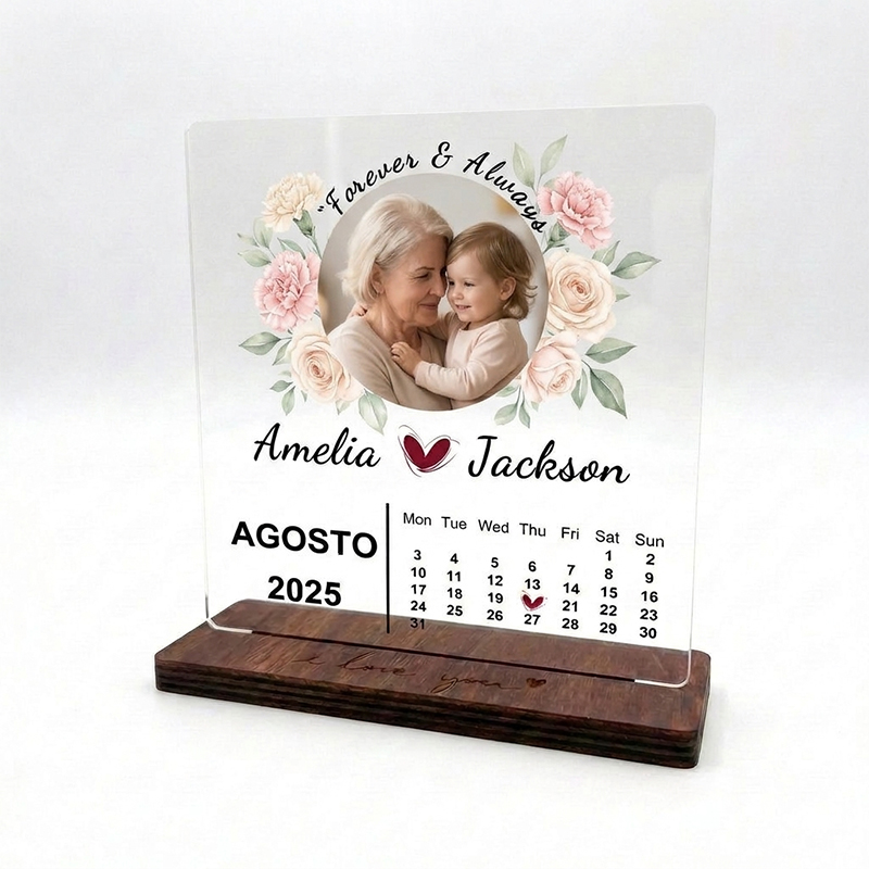 Personalized Photo Calendar Laser Acrylic Ornament