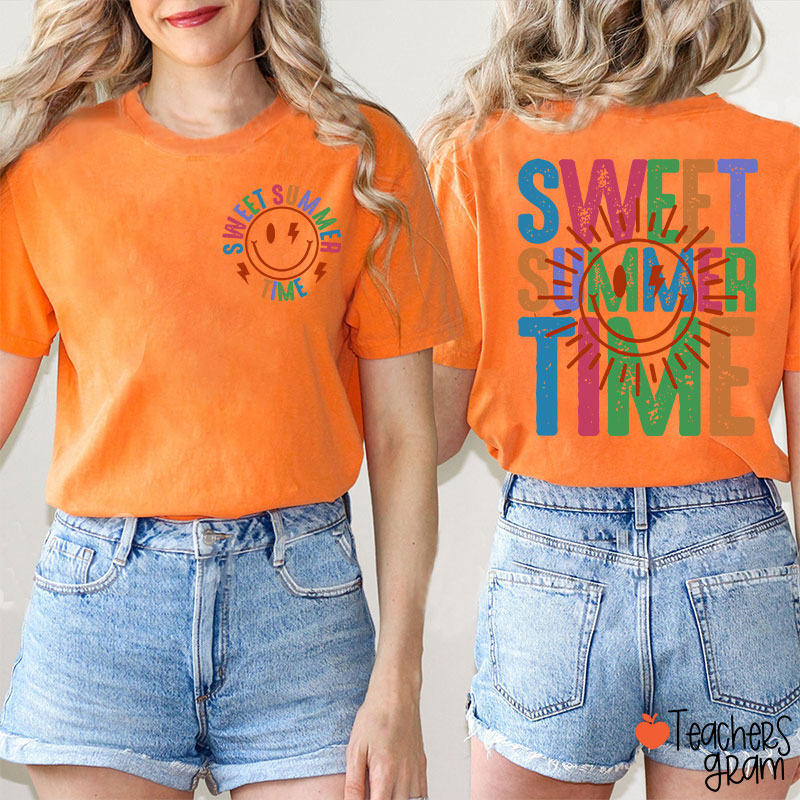 Sweet Summer Time Teacher Two Sided T-Shirt