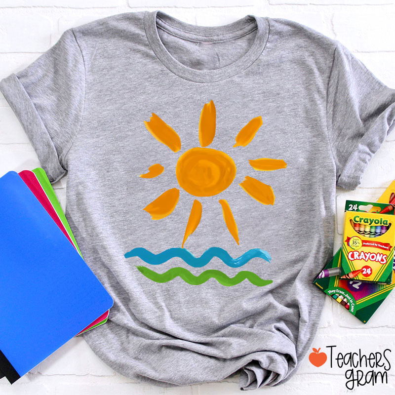 Hello Sunshine Summer Beach Teacher T-Shirt