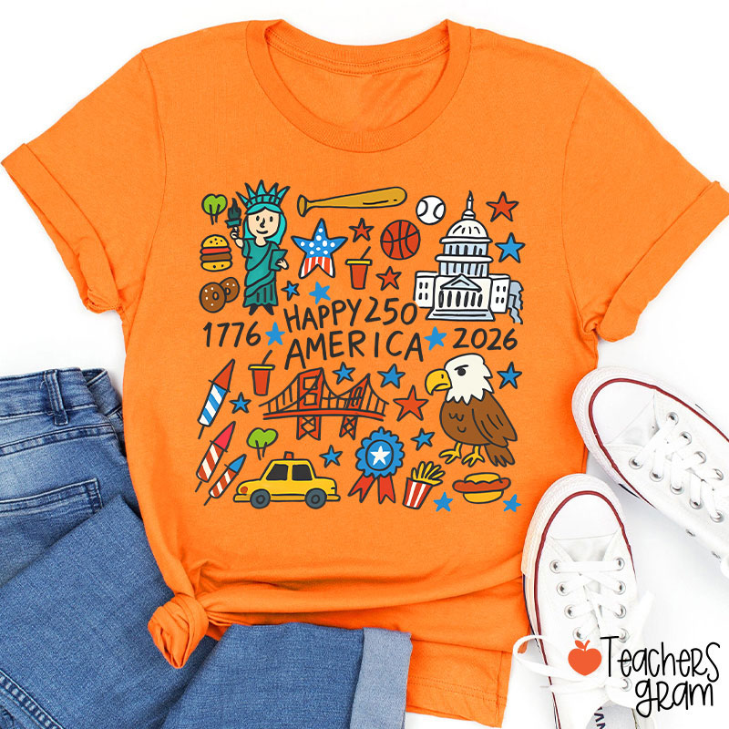 America 250th Anniversary Teacher T-Shirt