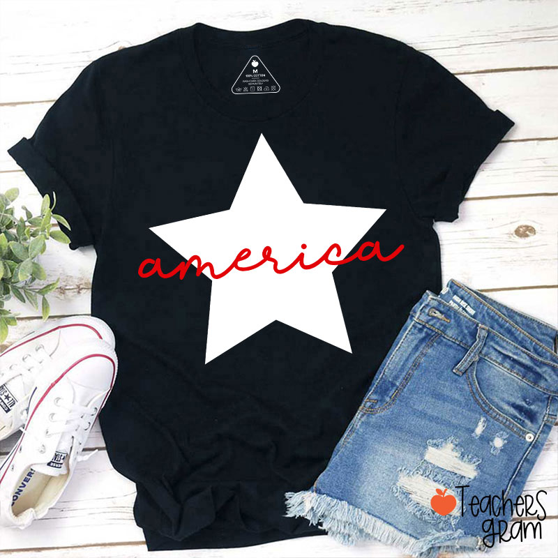 America Patriotic 4th Of July Teacher T-Shirt
