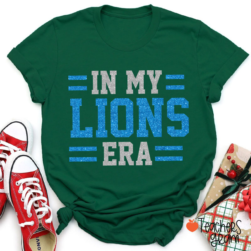 Personalized Mascot Glitter In My School Spirit Era Teacher T-Shirt