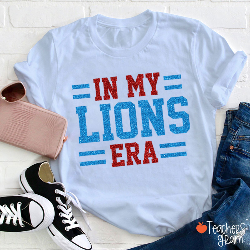 Personalized Mascot Glitter In My School Spirit Era Teacher T-Shirt