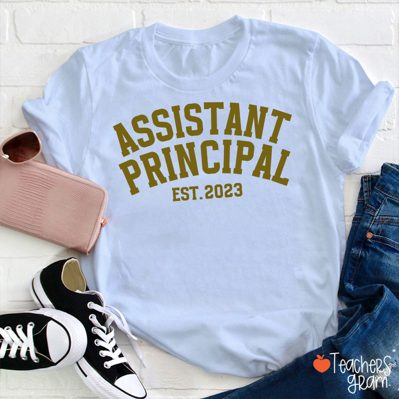 Personalized School Role Year Retro Arch Varsity Teacher T-Shirt