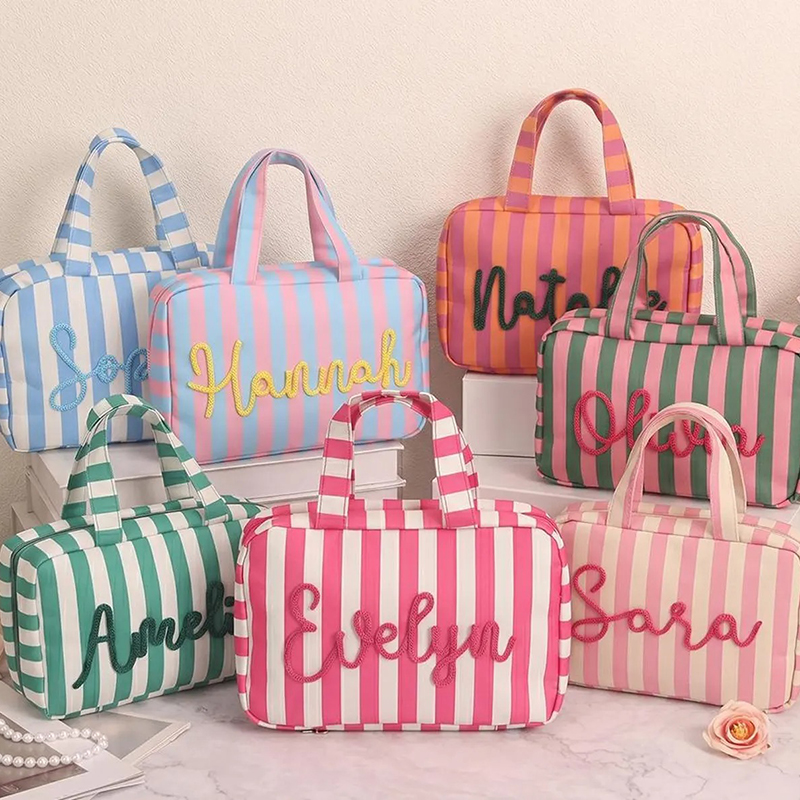 Personalized Name Expandable Hanging Travel Teacher Makeup Bag
