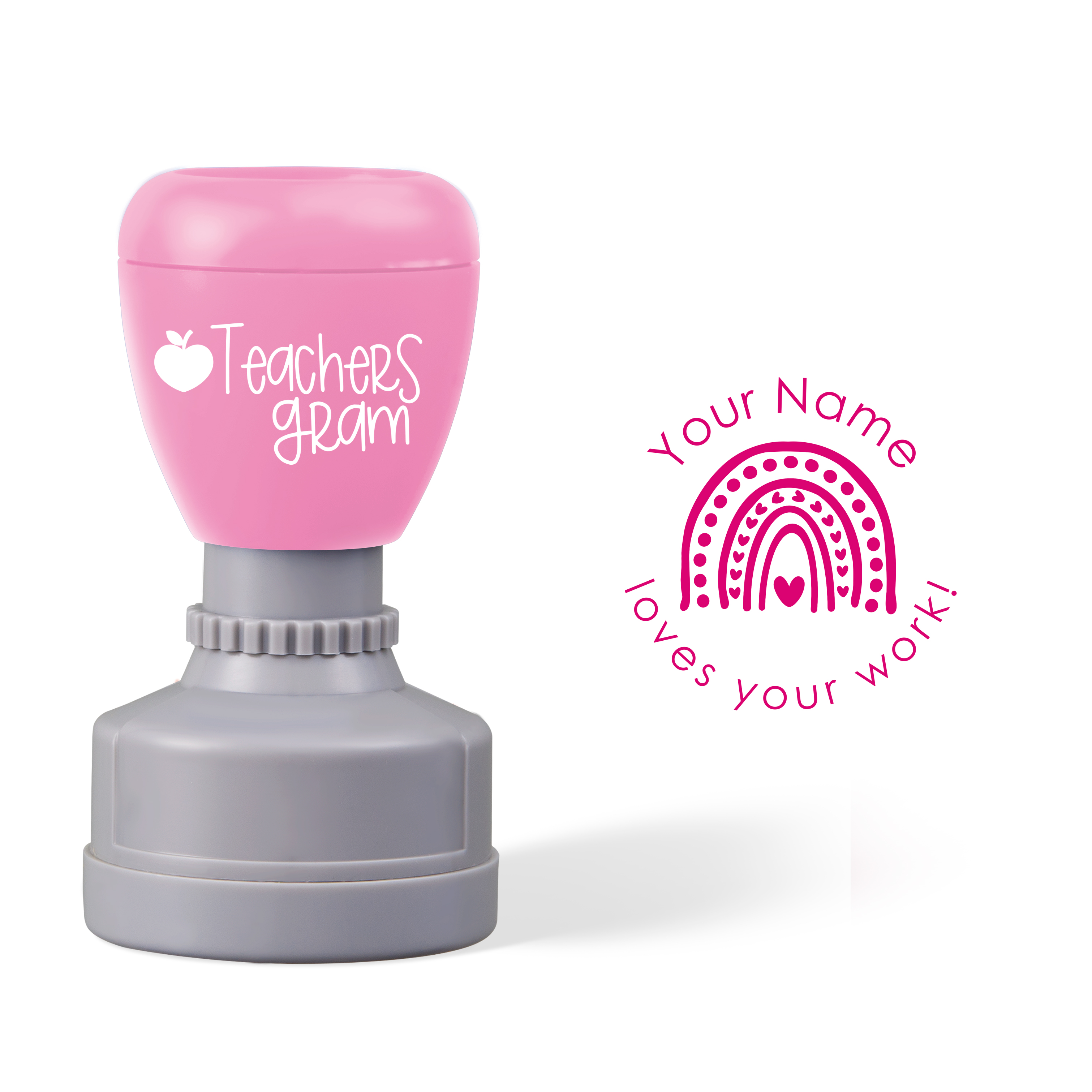 Personalized Loves Your Work Teacher Stamp