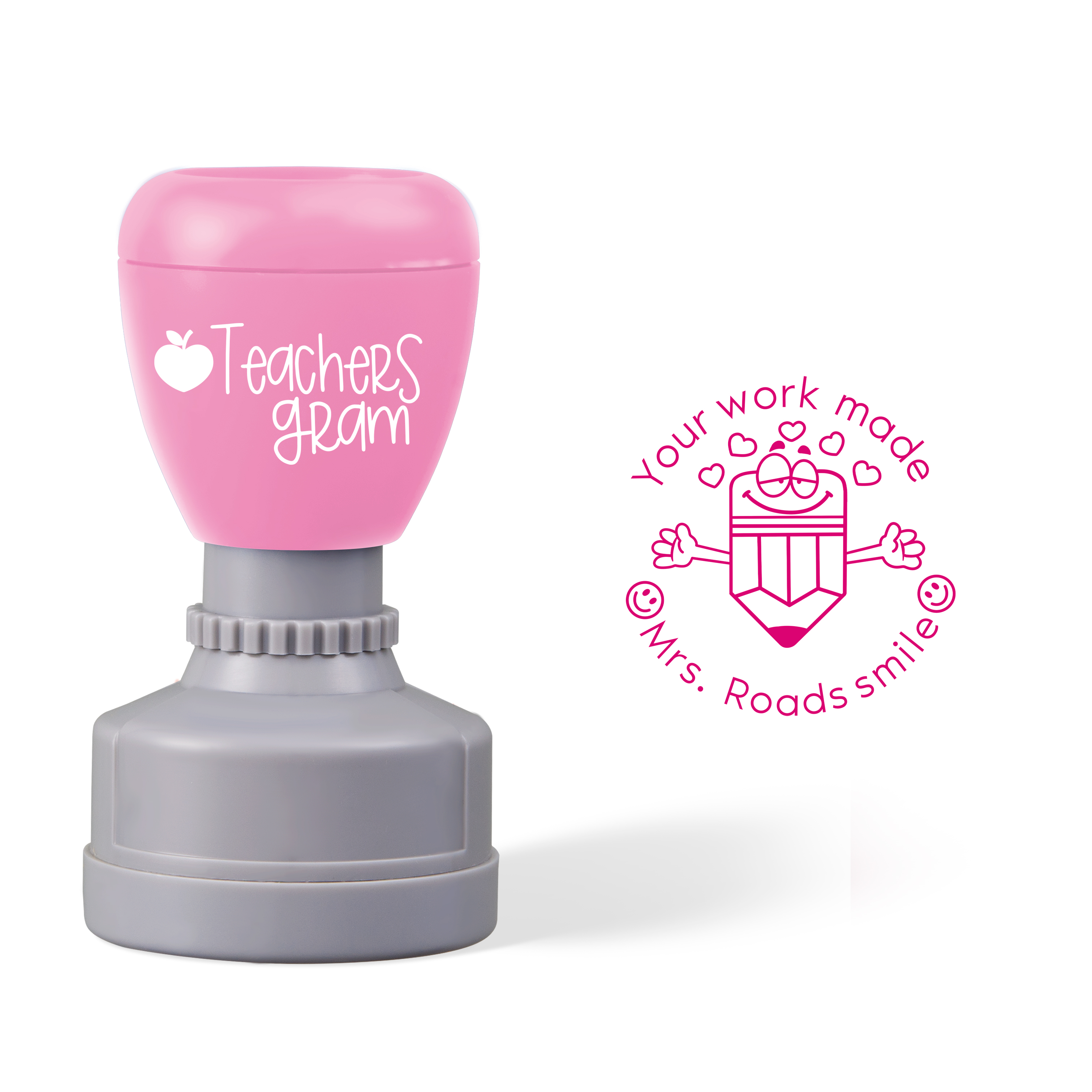 Personalized Your Work Made Me Smile Teacher Stamp