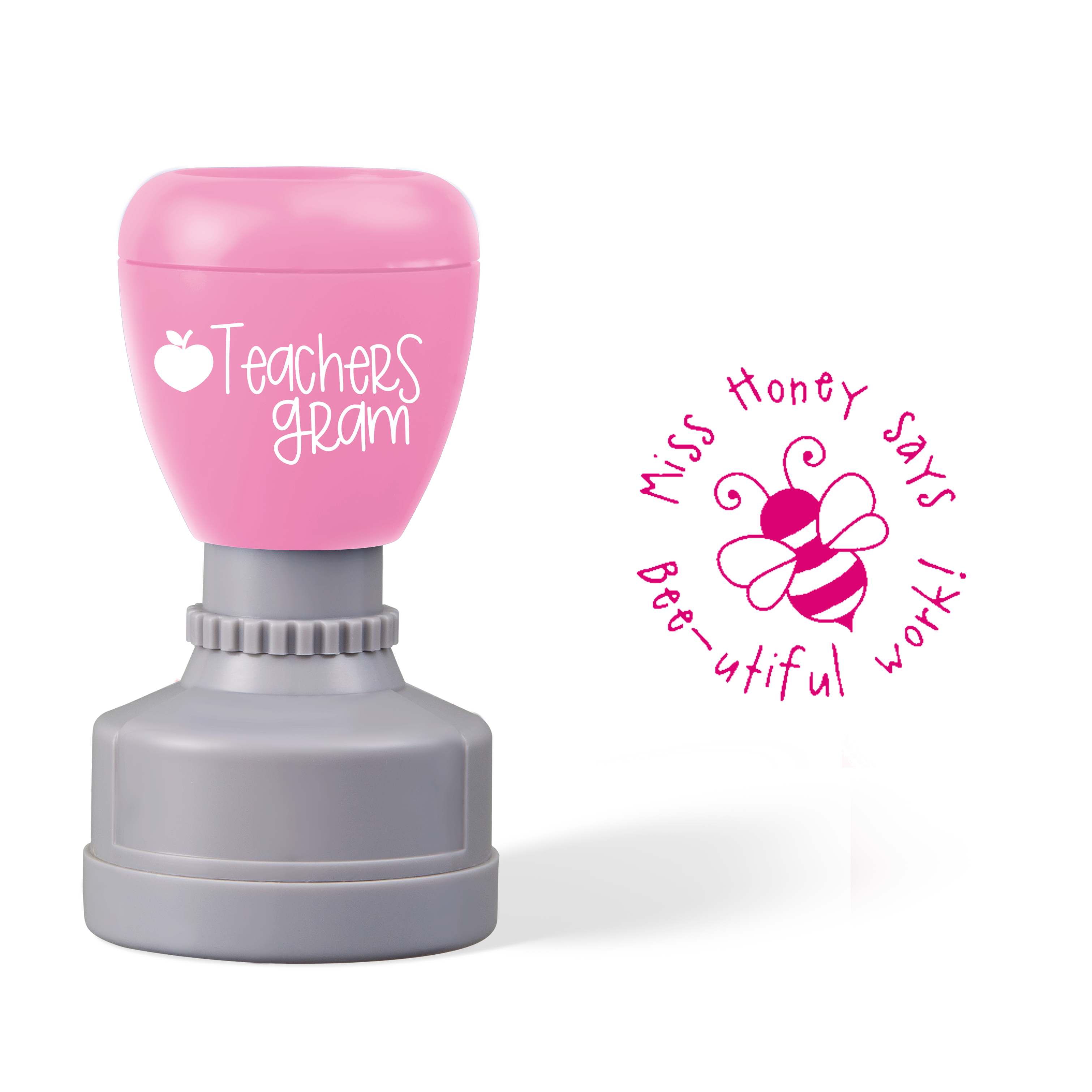 Personalized Says Bee-Autiful Work Teacher Stamp