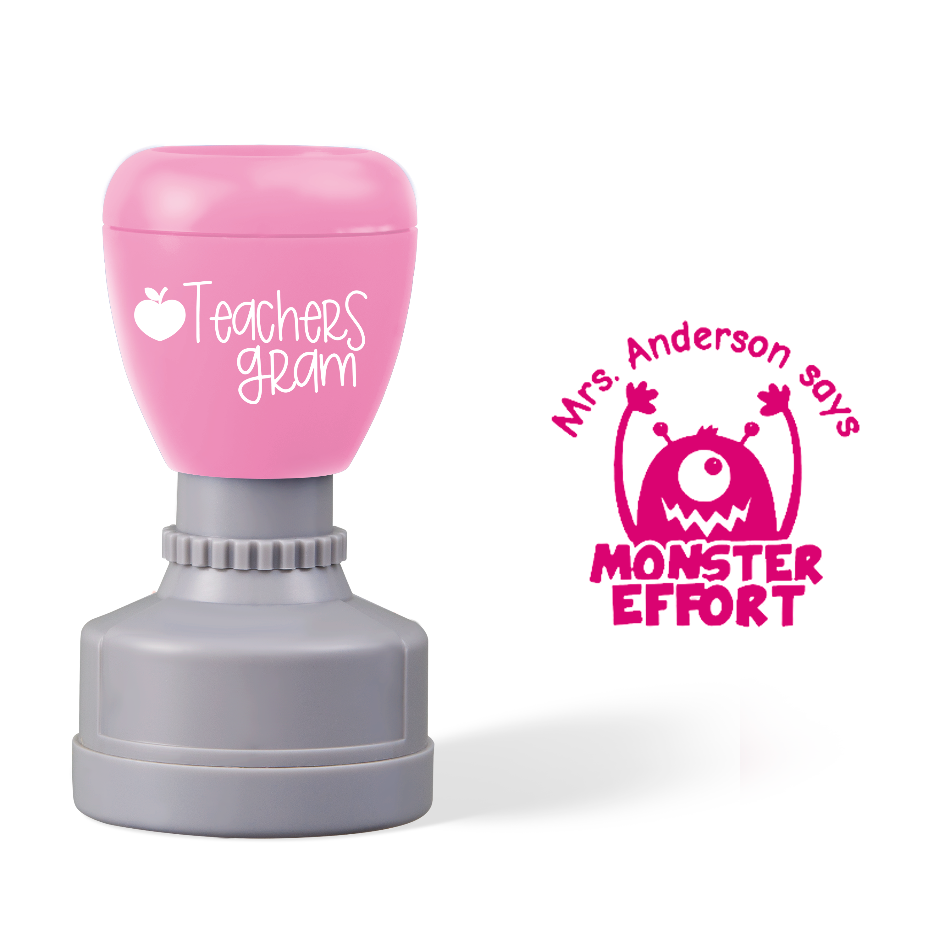 Personalized Says Monster Effort Teacher Stamp