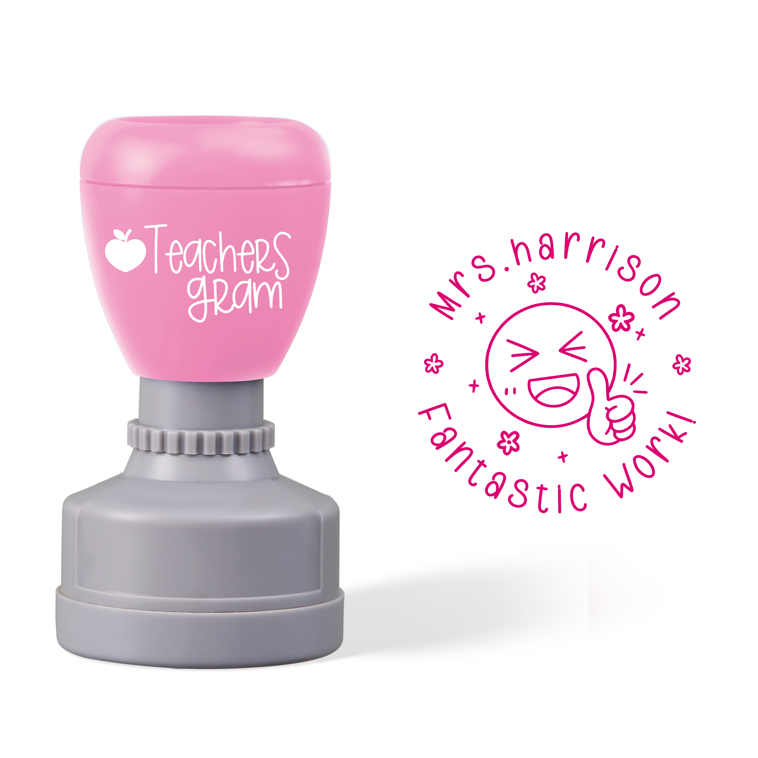 Personalized Name Fantastic Work Teacher Stamp