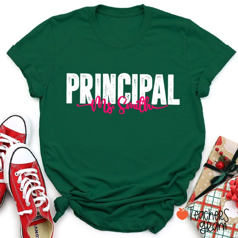 Personalized Name Distressed Assistant Teacher T-Shirt