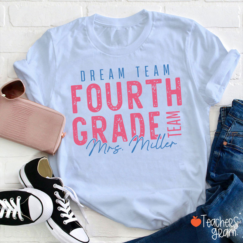 Personalized Grade School Supply Teacher T-Shirt