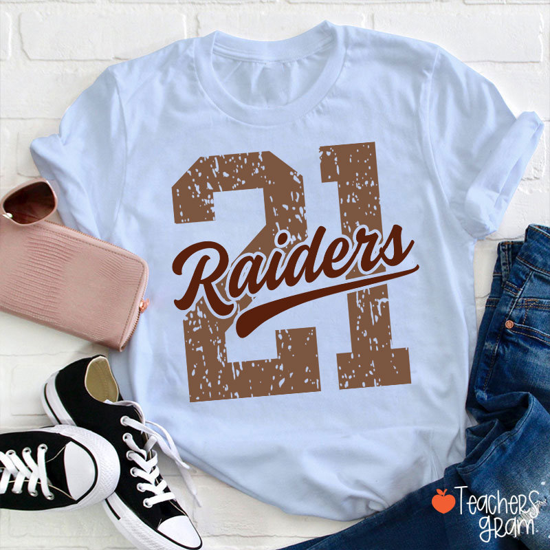 Personalized Vintage Distressed Number Team Name Mascot Teacher T-Shirt