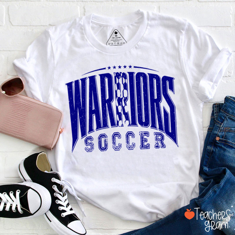 Personalized Mascot Vintage Distressed Football Star Graphic Teacher T‑Shirt