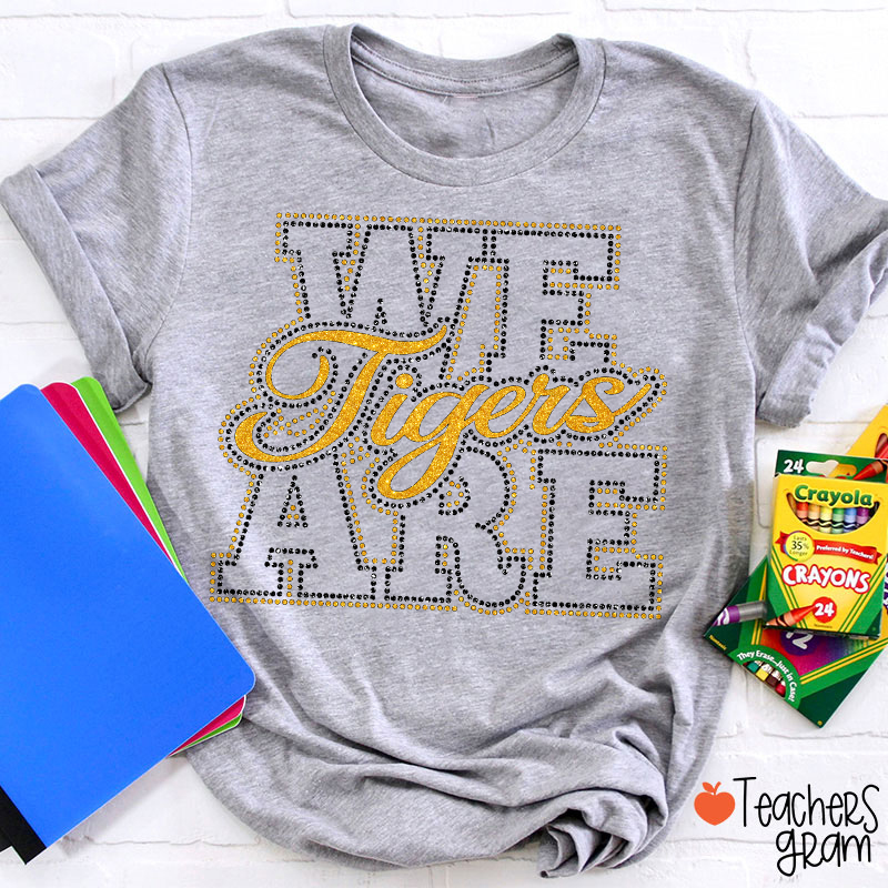 Personalized Mascot Rhinestone We Are Team Teacher T-Shirt