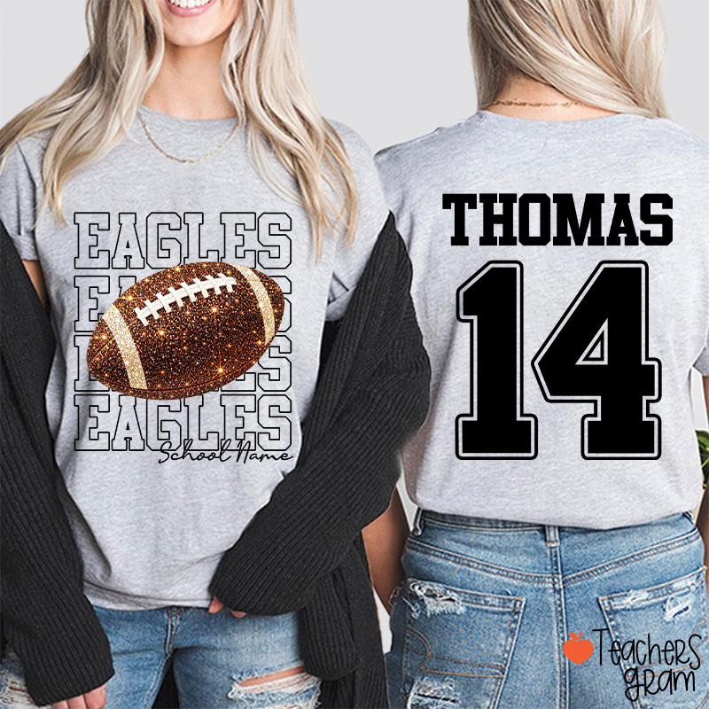 Personalized Team Name Number Sport Teacher Two Sided T-Shirt