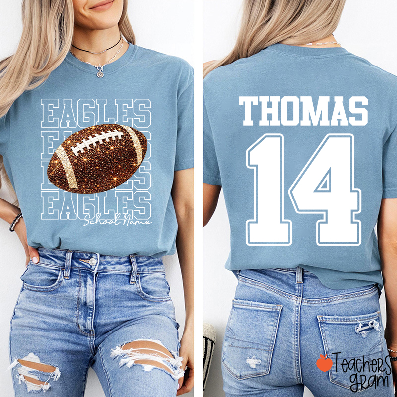 Personalized Team Name Number Sport Teacher Two Sided T-Shirt