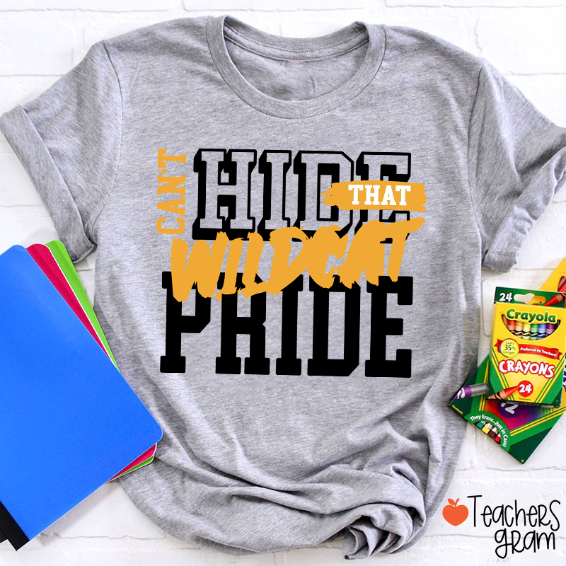 Personalized Can't Hide That Warrior Pride Bold Color Block Text Graphic Teacher T‑Shirt