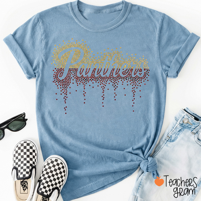 Personalized Name Gradient Faux Sparkling Drip Sparkle Bling Teacher T-Shirt