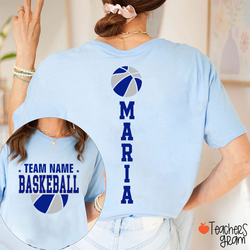 Personalized Mascot Sport Team Teacher Two Sided T‑Shirt