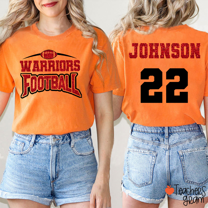 Personalized Mascot Sport And Your Name Bright Teacher Two Sided T-Shirt