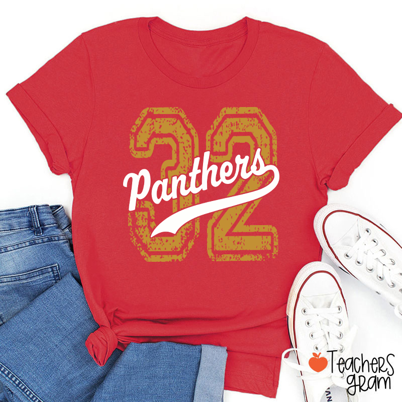 Personalized Mascot Vintage Number Graphic Sports Teacher T‑Shirt