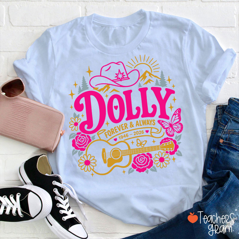 Dolly Forever Always Western Floral Teacher T‑Shirt