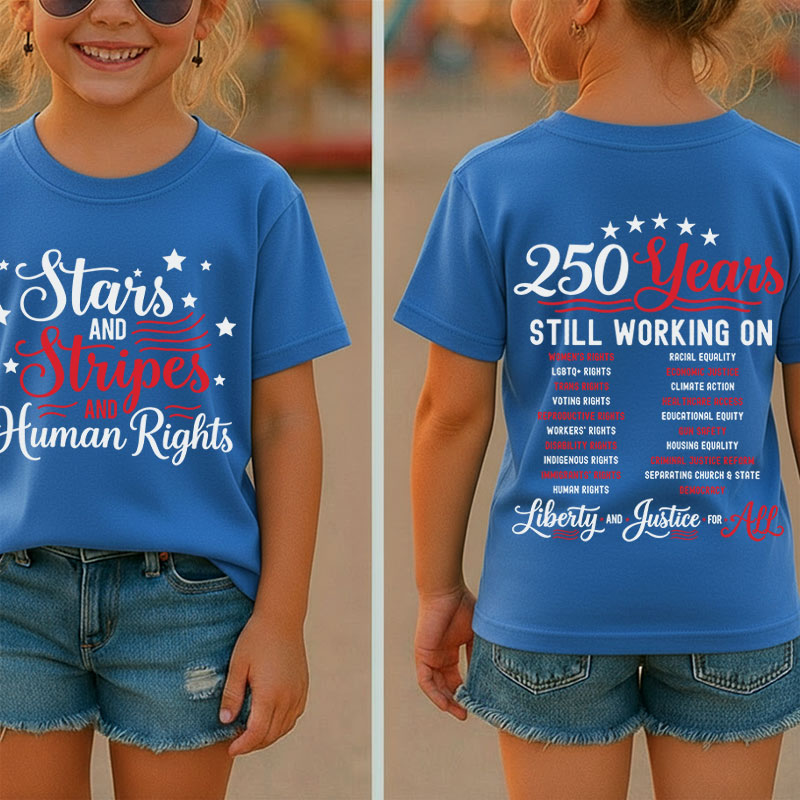 Stars And Stripes And Human Rights Class Two Sided T-Shirt