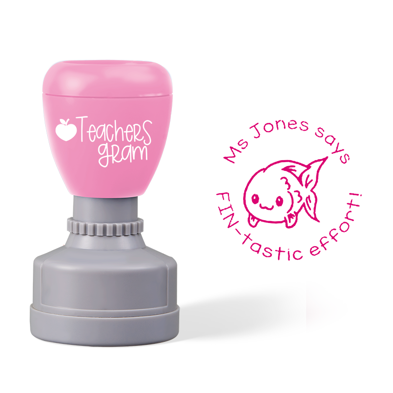 Personalized Says Fin-Tastic Effort Teacher Stamp