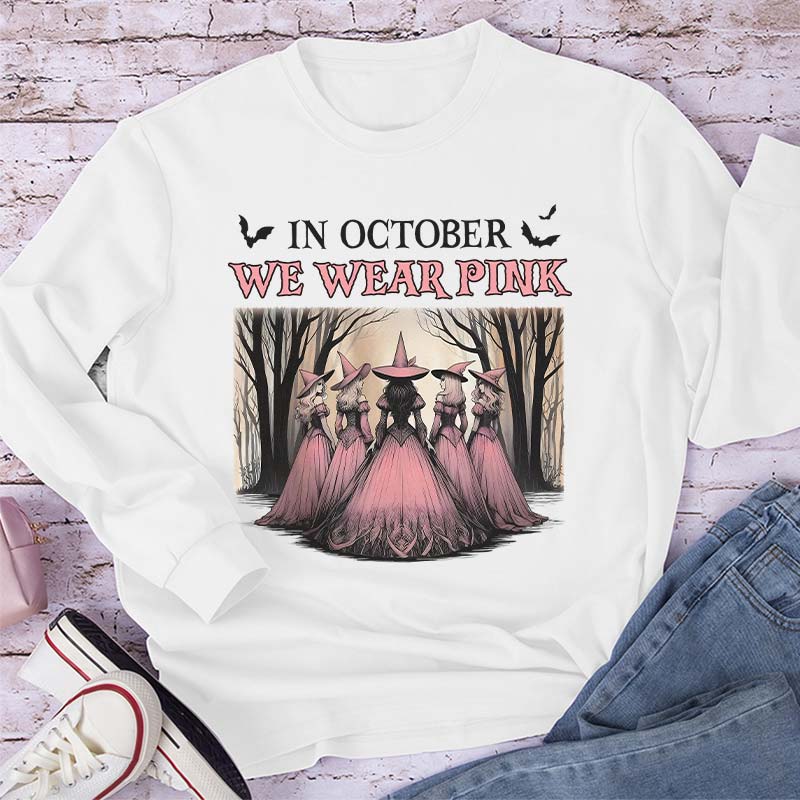 October Pink Witches Teacher Long Sleeve T-Shirt