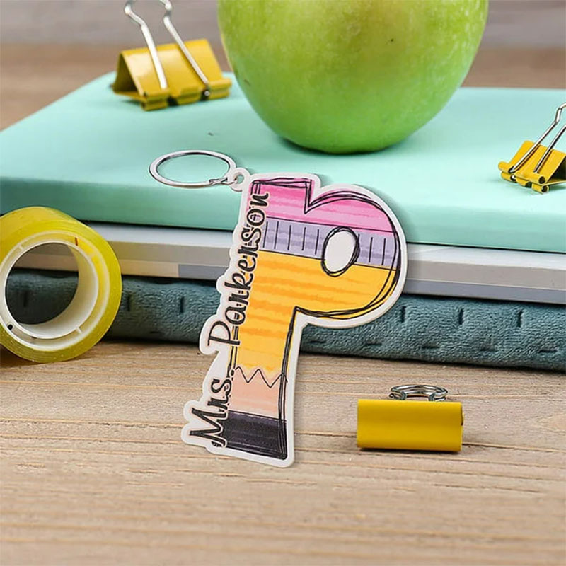 Personalized Graffiti Pencil Apple Style Acrylic Keychain Keychain