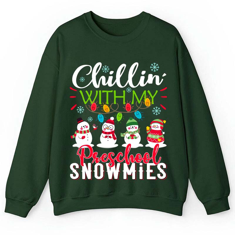 Personalized Chillin With My Snowmies Teacher Sweatshirt