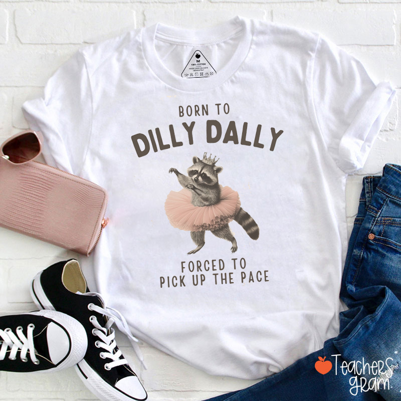 Personalized Name Ballerina Raccoon Funny Quote Teacher T-Shirt