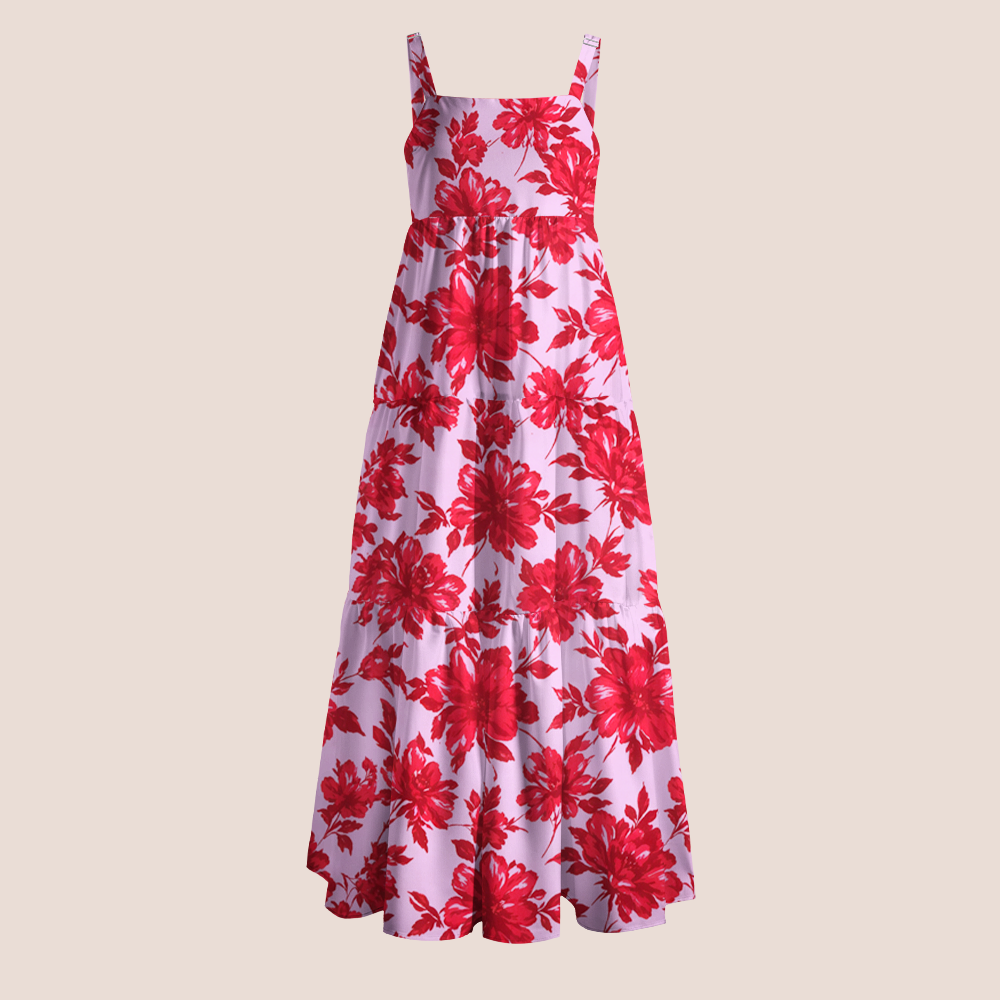 Vibrant Peony Teacher Slip Dress