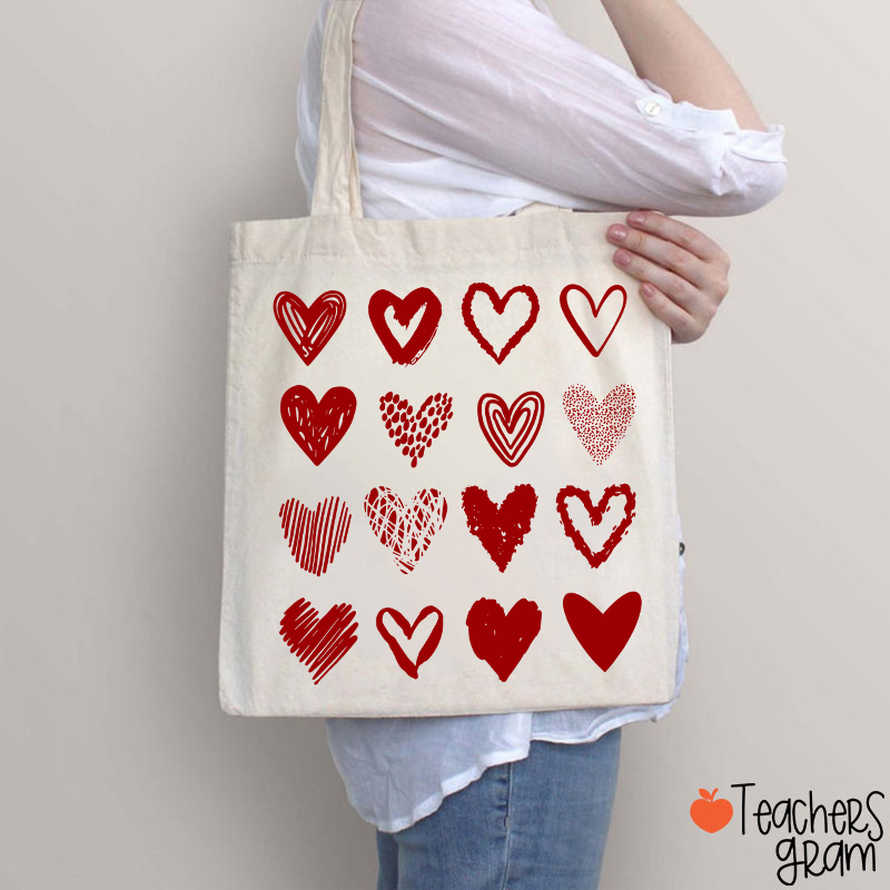 Cute Heart Teacher Tote Bag