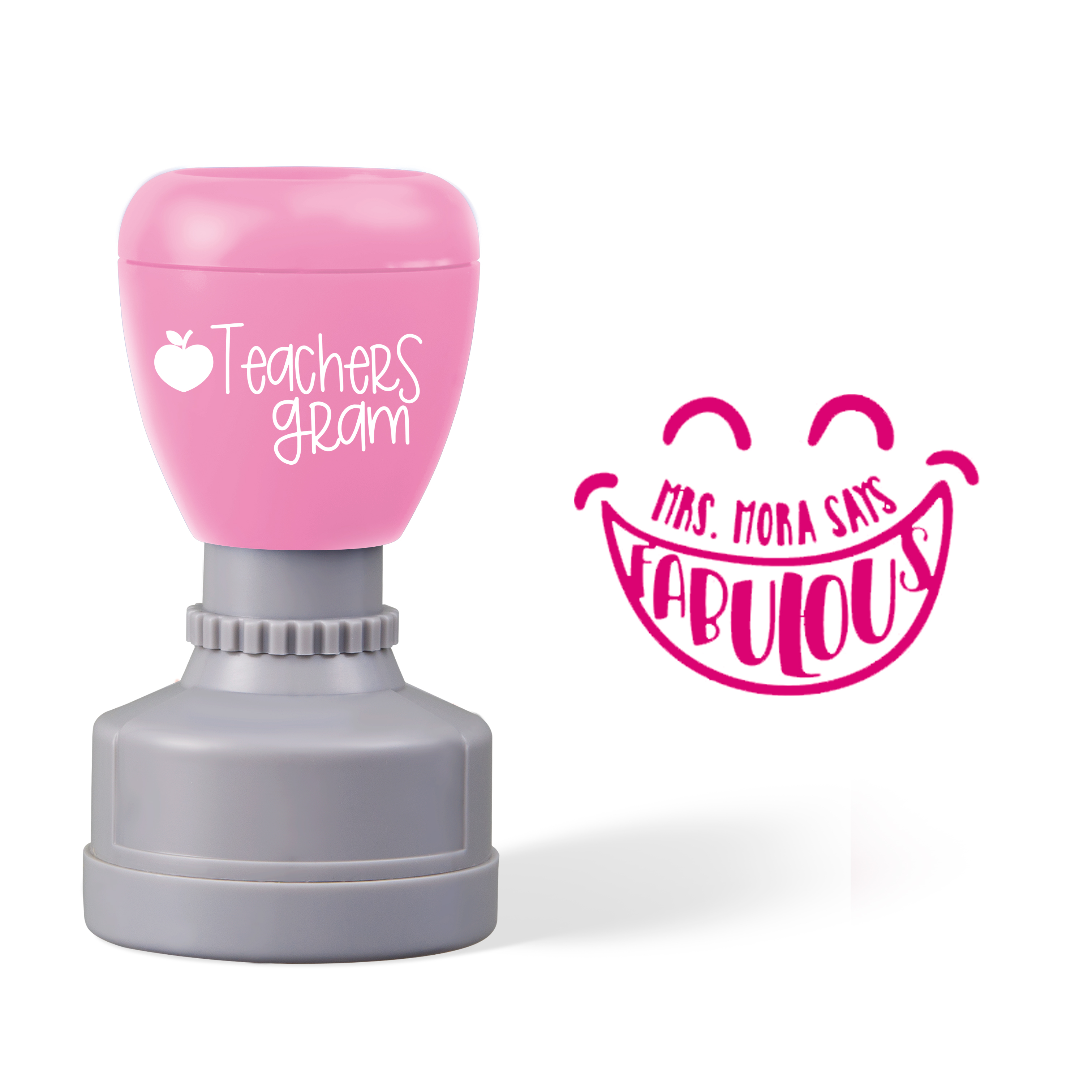 Personalized Name Says Fabulous Teacher Stamp