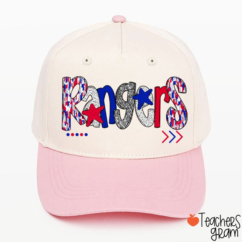 Personalized Mascot Star Font School Spirit Teacher Baseball Cap