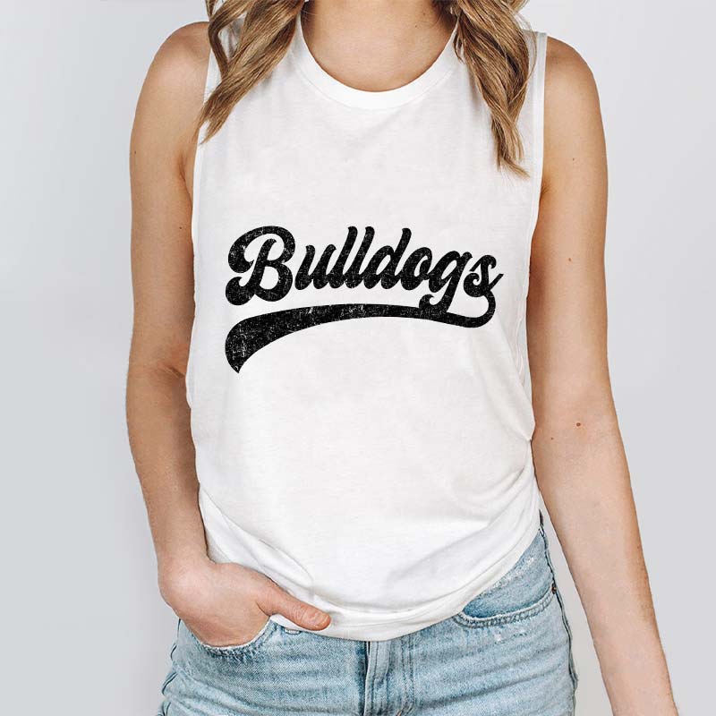 Personalized Mascot Washed And Distressed Print  Teacher Tank Top